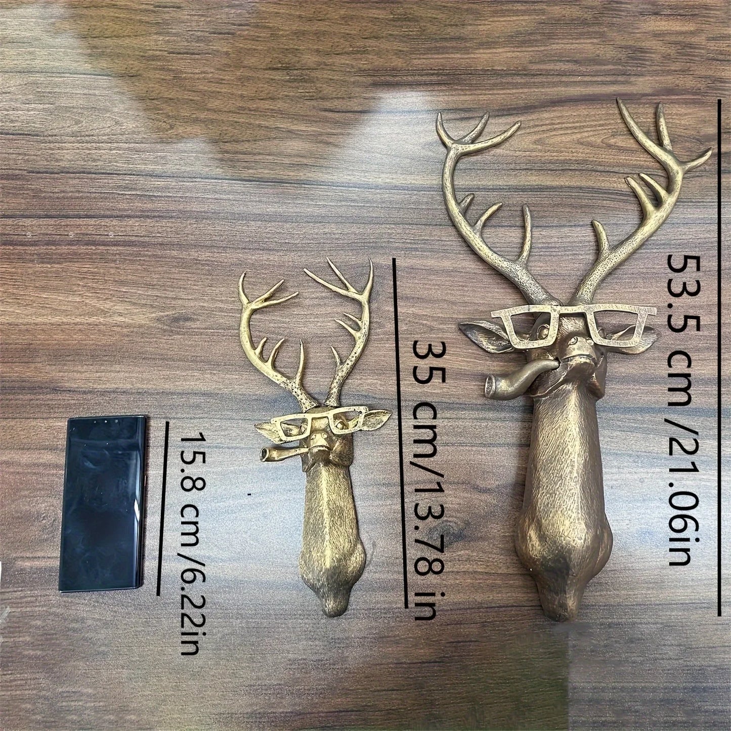 Large/small Sizes Decor Wall Art Decor Deer Head Wall Hanging Home Decor Bronzed Resin Animal Hanging Sculpture Animal Head