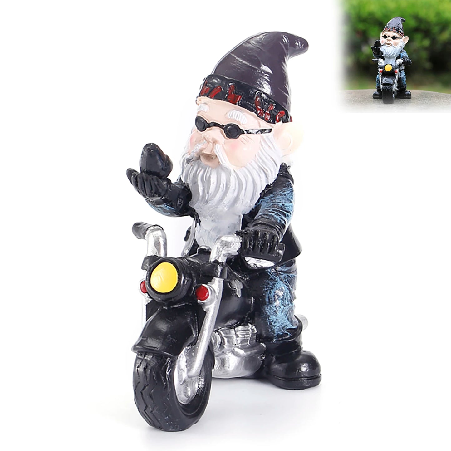 Resin Gnome Statue Waterproof Mini Decor Statue Pastoral Landscape Ornaments Suitable for Outdoor Yard Patio Decoration