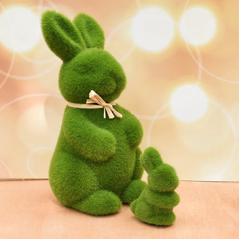 Easter Moss Rabbit Figurine Simulation Moss Foam Easter Bunny Decor Festive Decoration Easter Bunny Decor for 2024 Spring Easter