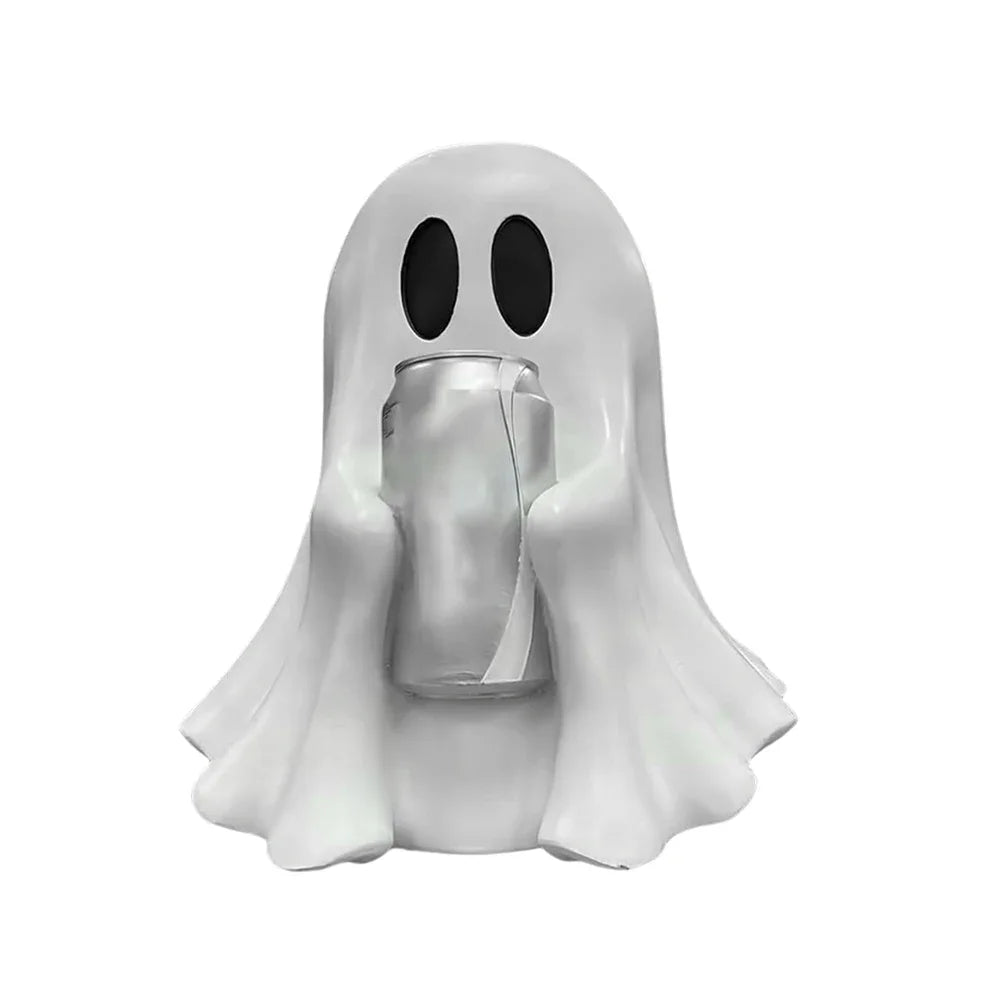 Halloween Ghost Can Holder Spooky Decor Drink Holder Cute Ghost Drink Holder Ghost Beverage Holder for Parties Gatherings