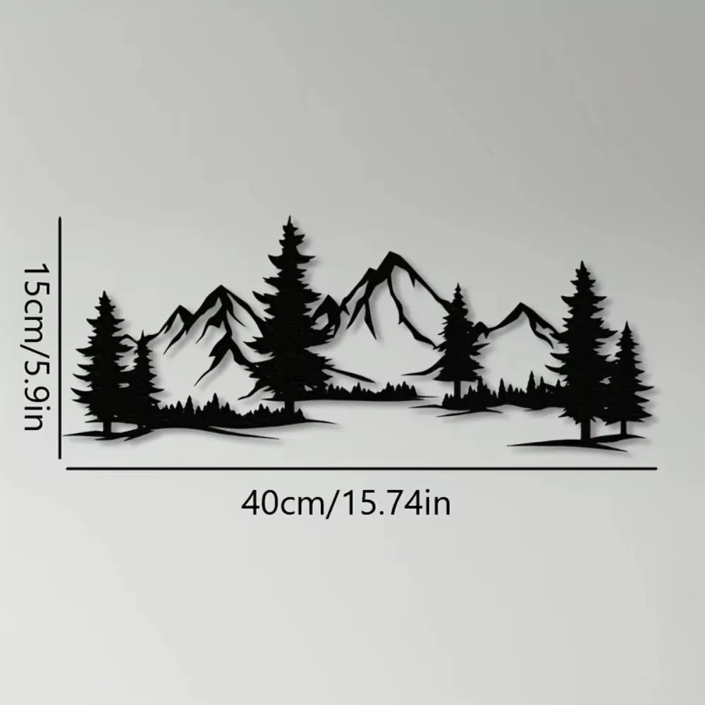 1PC Mountain & Forest Metal Wall Sculpture – Modern Farmhouse Decor – Halloween, Christmas Gift