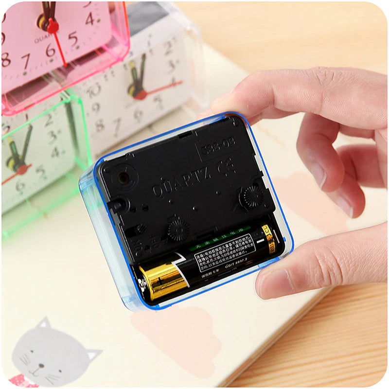Bedside Student Alarm Clock Analog Alarm Square Crystal Candy Color Desktop Decor Clock Bedroom Electronic Alarm Clock