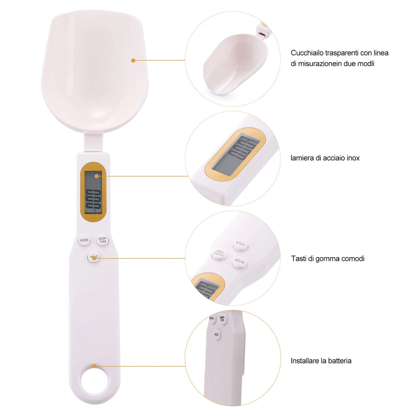 Digital Measuring Spoon 500/800g Weighing Pet Food Scale High Precision Baking Dispenser With LCD Screen Kitchen Measuring Tools