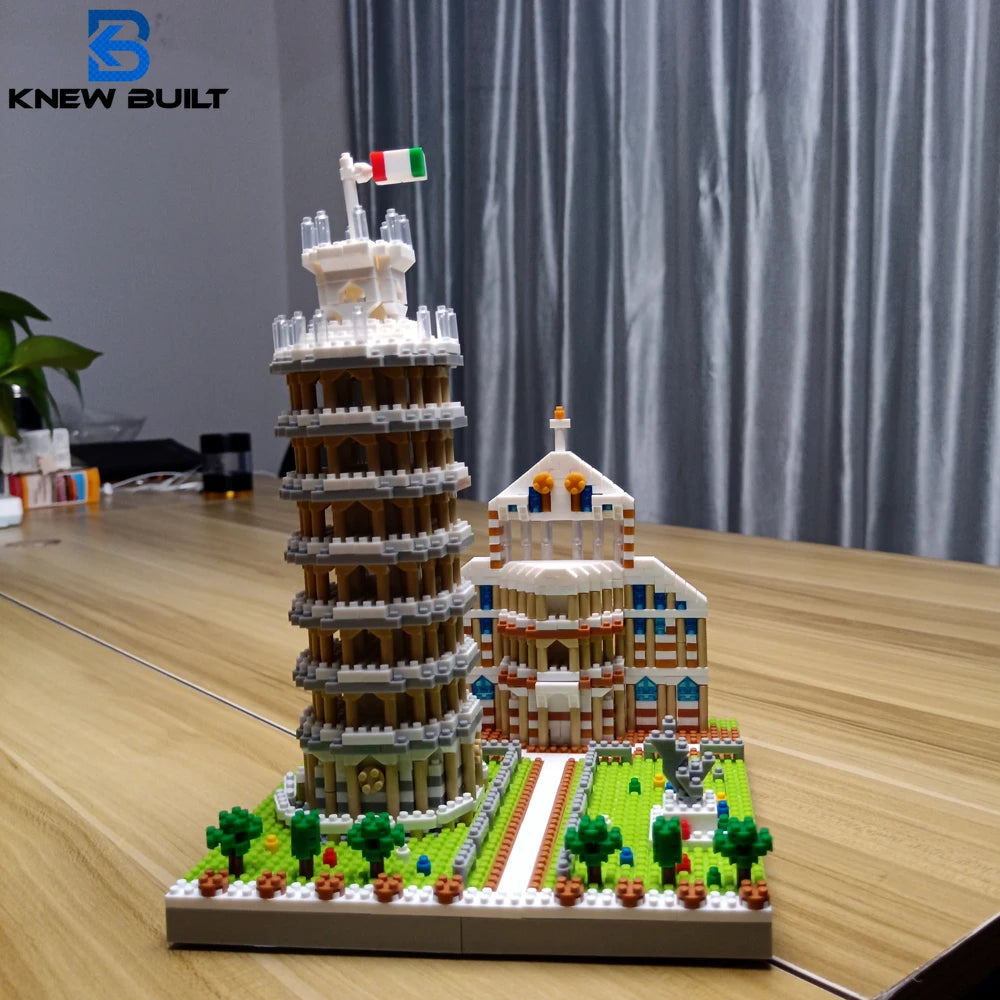 Leaning Tower of Pisa Micro Mini Building Blocks Toys-Cubicle and Home Décor,Historical Enthusiasts'Collectible,Educational