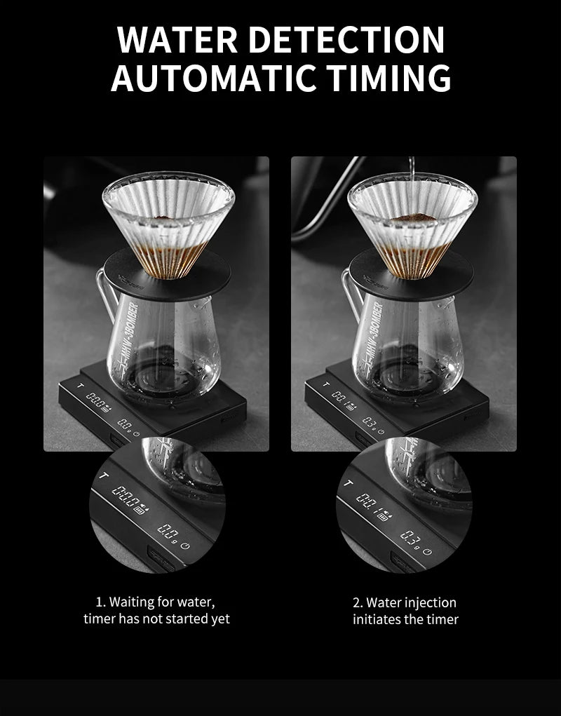 MHW-3BOMBER Digital Kitchen Coffee Scale High Precision Cyclic Rechargeable Espresso Electronic Scale Home Barista Accessories