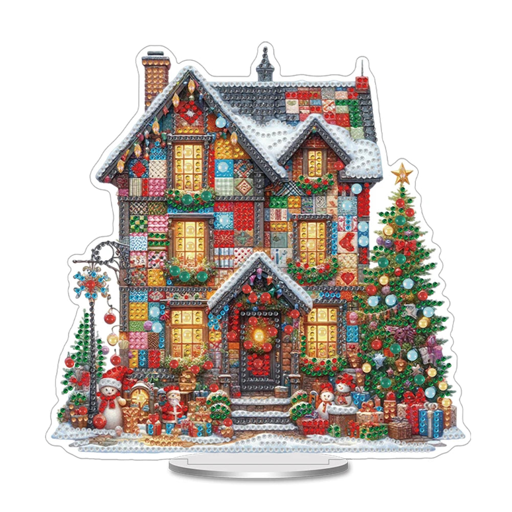 Christmas Special Shaped Desktop Diamond Art Kits Acrylic Diamond Painting Desktop Ornaments Kit for Home Office Desktop Decor