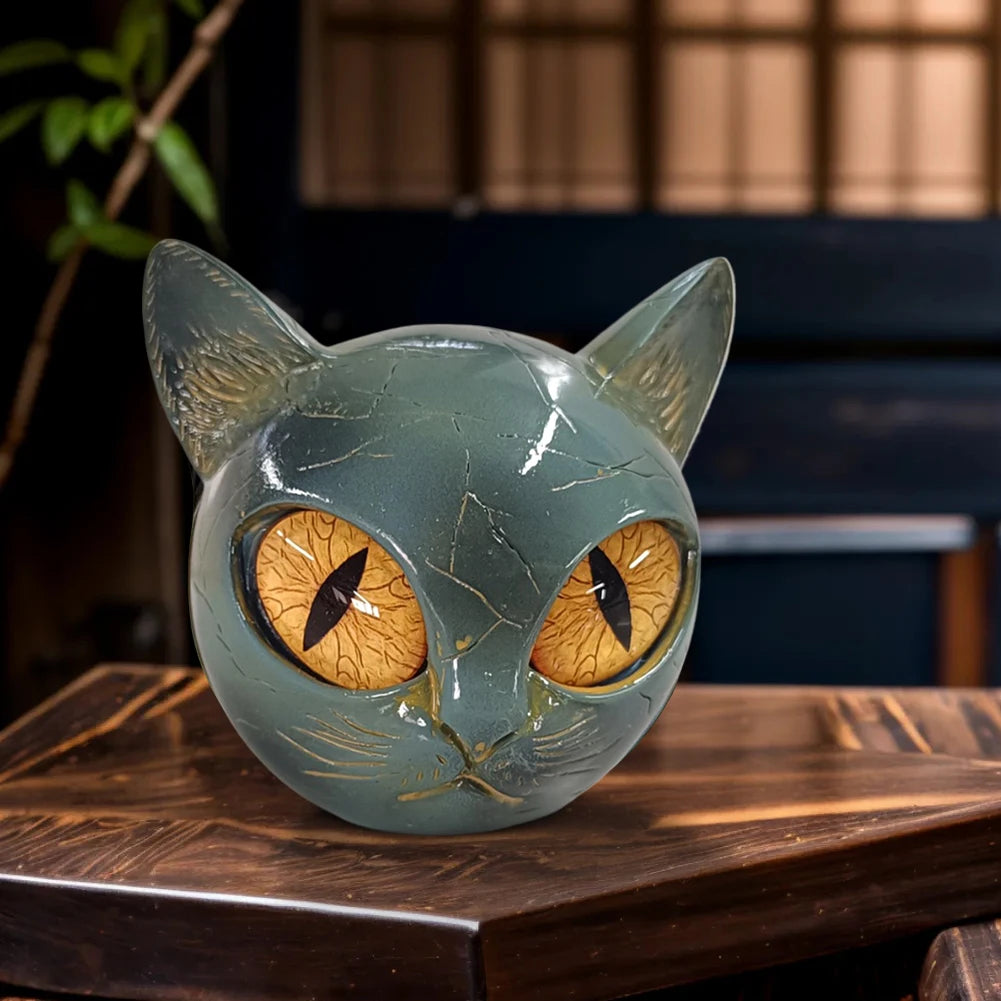 Decorative Cat Stone Figurine Marble Texture Cat Stone Kitten Sculpture for Keepsake Gift Office Desk Decor