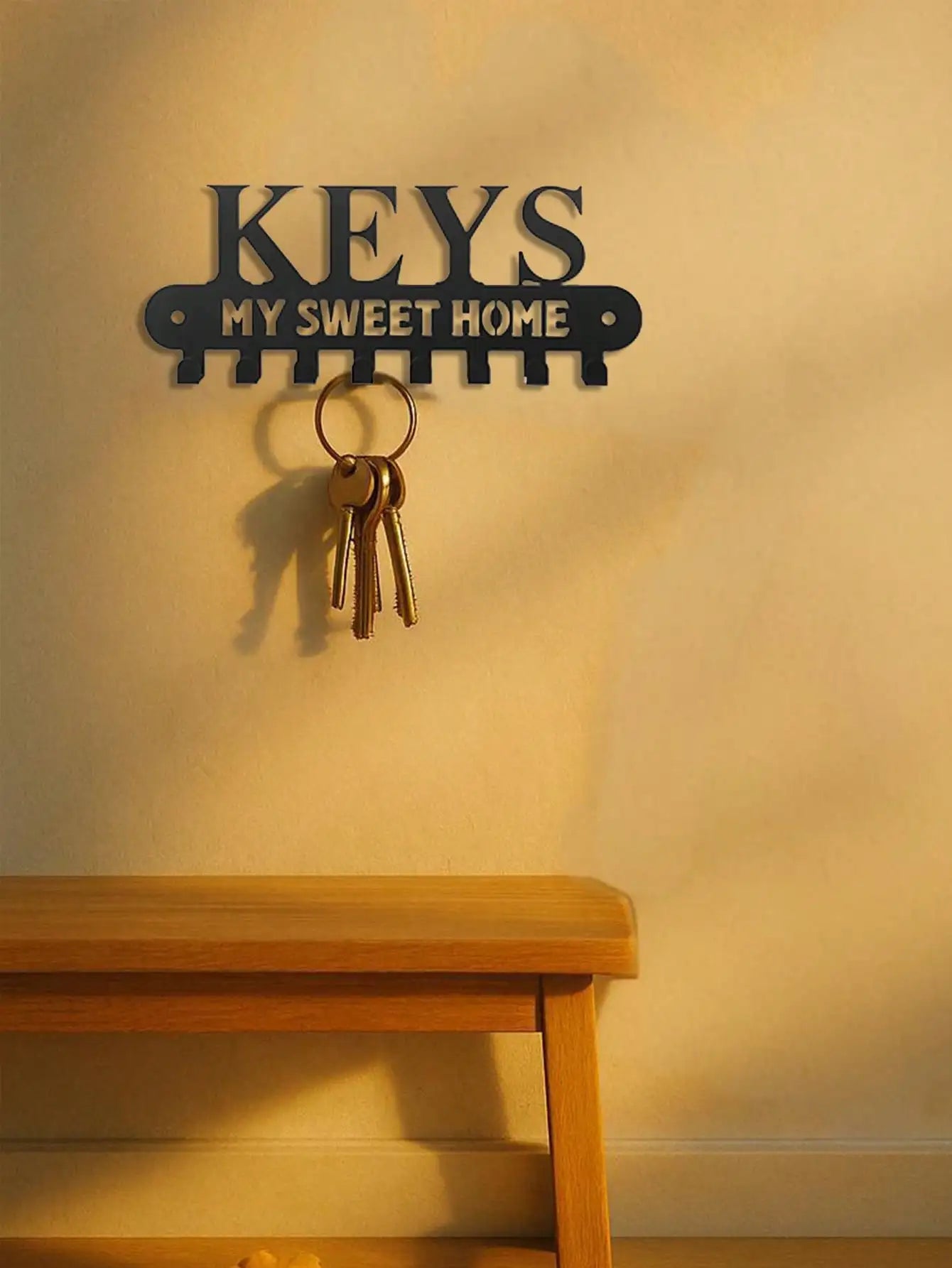 "Gothic Metal Key Holder – Wall-Mounted Rack | Dark Academia Decor | Housewarming Gift"