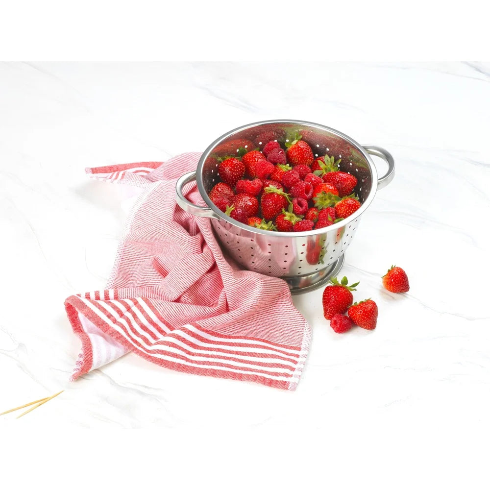 Pro StainlessSteel Colander 3qt Pasta Drain Fruits Vegetables Beans Kitchen Tool