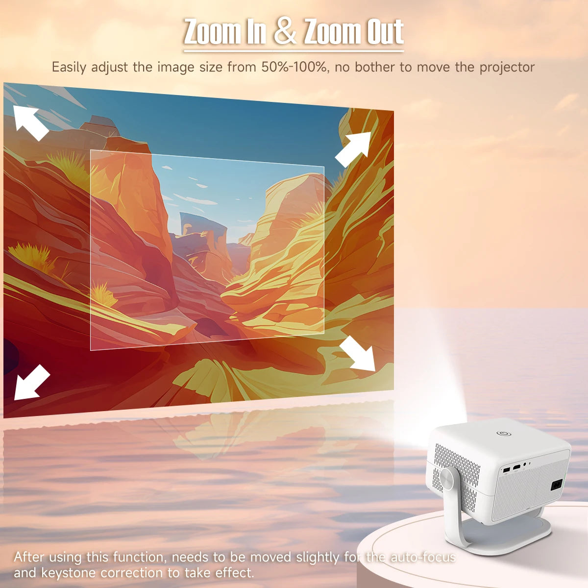 Magcubic 650ANSI L018 4K Projector Native 1080P Home Cinema Auto Focus Keystone Android 11 WiFi6 Portable Projector for Outdoor