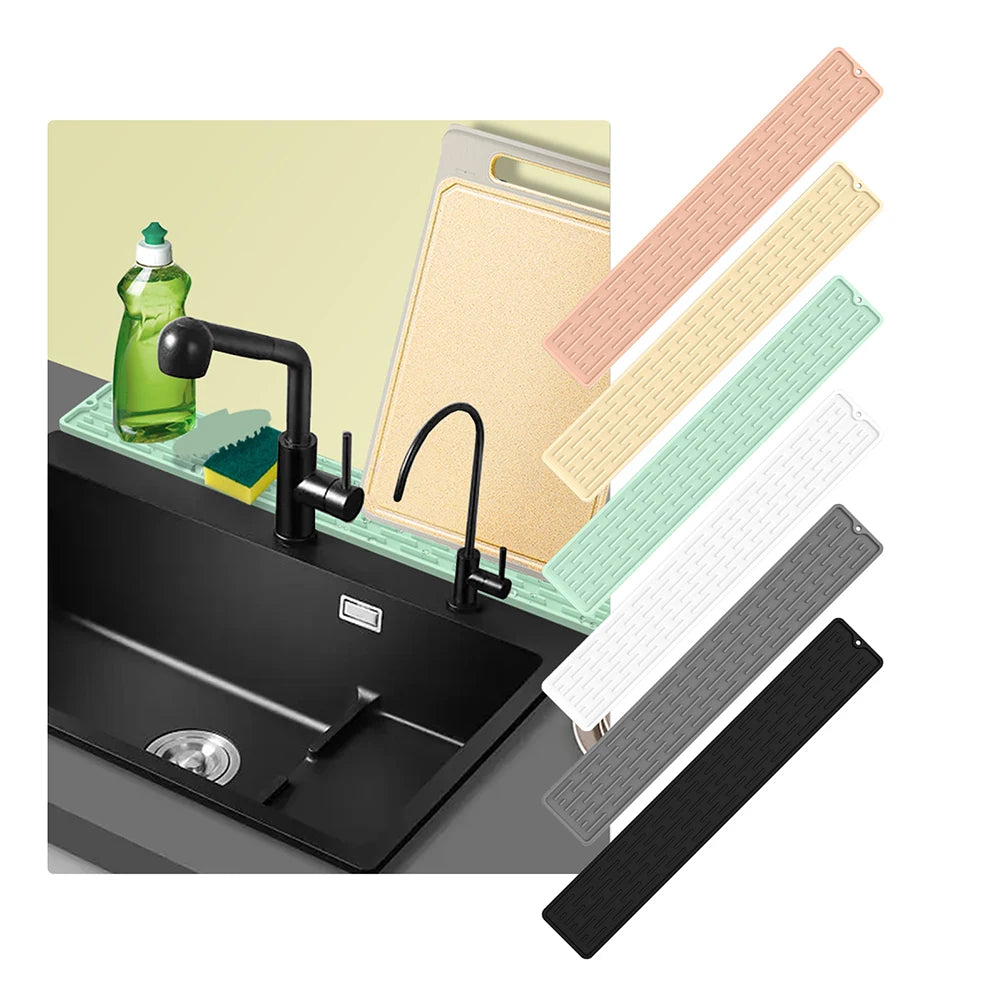 1pcHome Gadgets Silicone Faucet Mat Waterproof Cleaning Faucet Splash Catcher Mats Heat-insulation for Home Bathroon Accessories