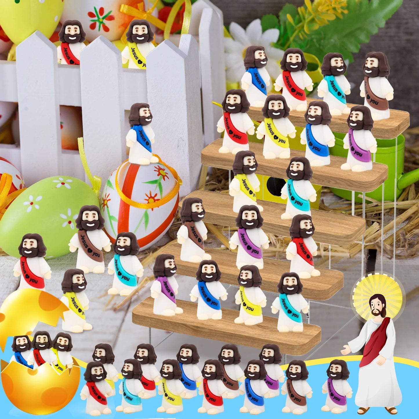 50pcs mini Jesus ornaments Jesus statues desktop decorations party gifts decorations savior Easter Christmas gifts