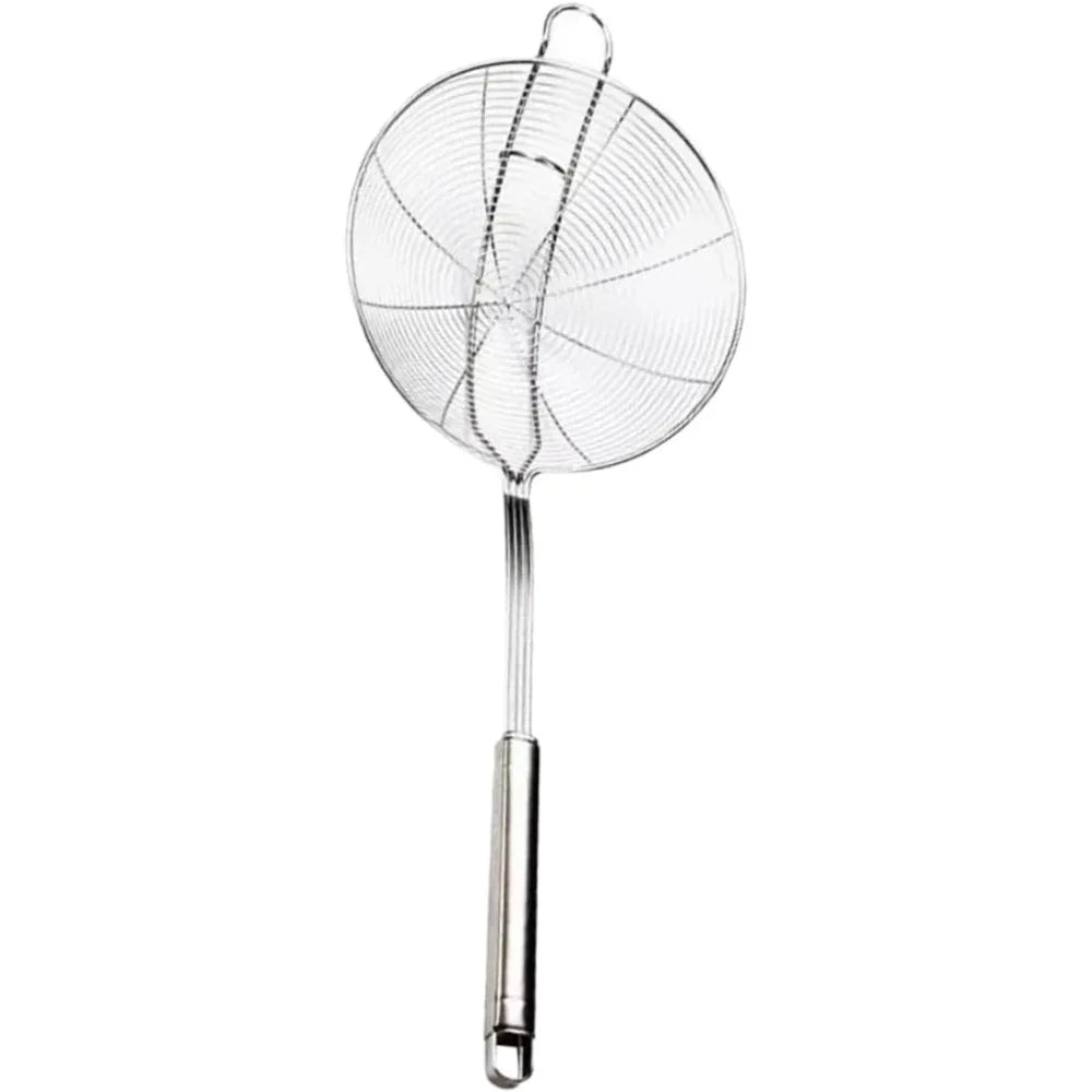 Stainless Steel Slotted Spoon with Hanging Hook Versatile Kitchen Strainer for Pasta Noodles and Frying Ergonomic Design and Ea