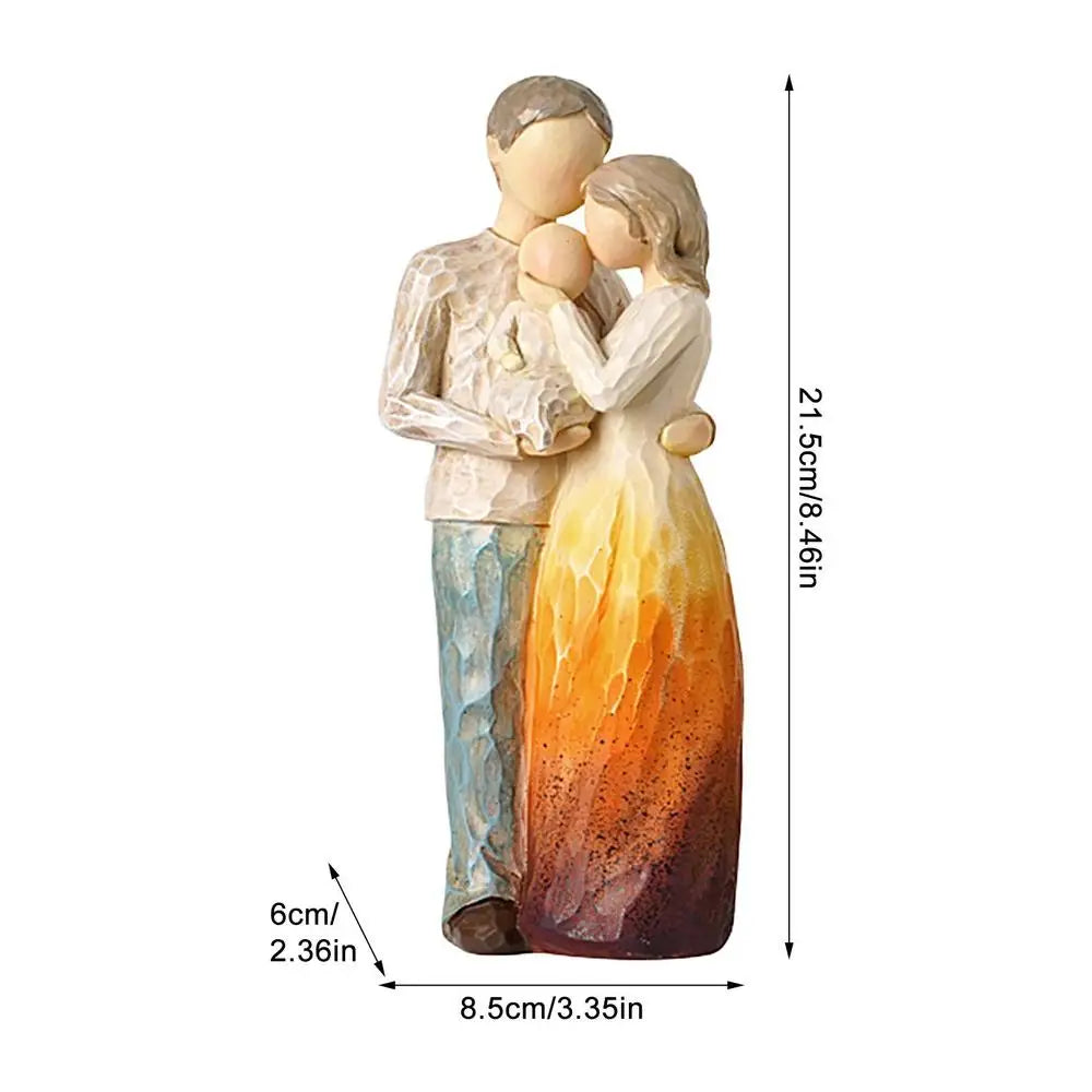 Nordic Angel Love Family Resin Figure Figurine Ornaments Family Happy Time Home Decor Crafts Statue Mother's Day Birthday Gifts