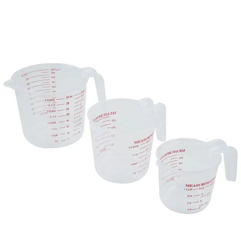 3pcs 1000/500/250ml Baking Liquid Measuring Cups PVC Scale Cup Plastic Measuring Volume Beaker Kitchen Baking Tools