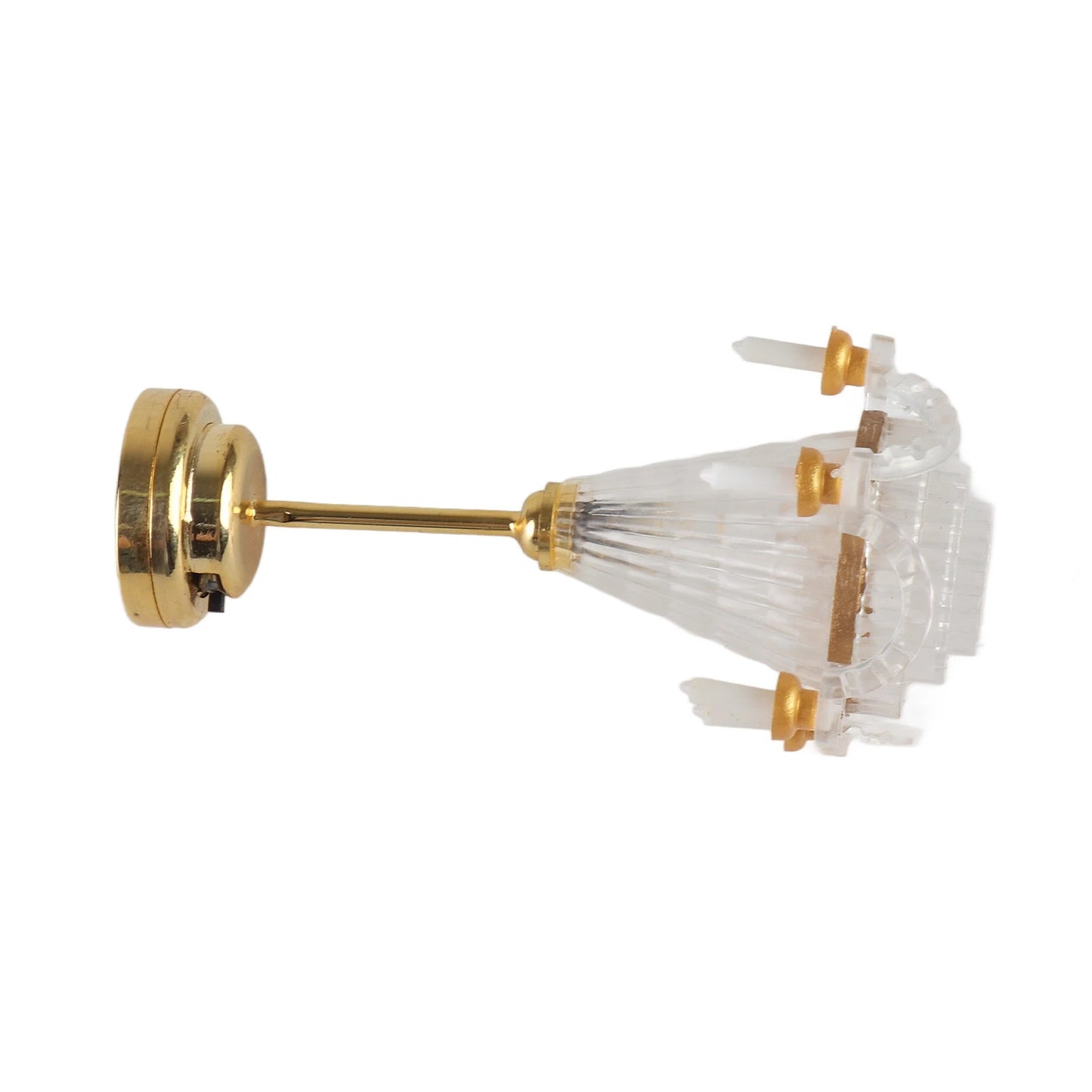 【New】Miniature Chandelier 1/12 Scaled Vivid Decorative Ceiling Lamp with 5 LED Candle for Dollhouse LED Miniature Chandelier