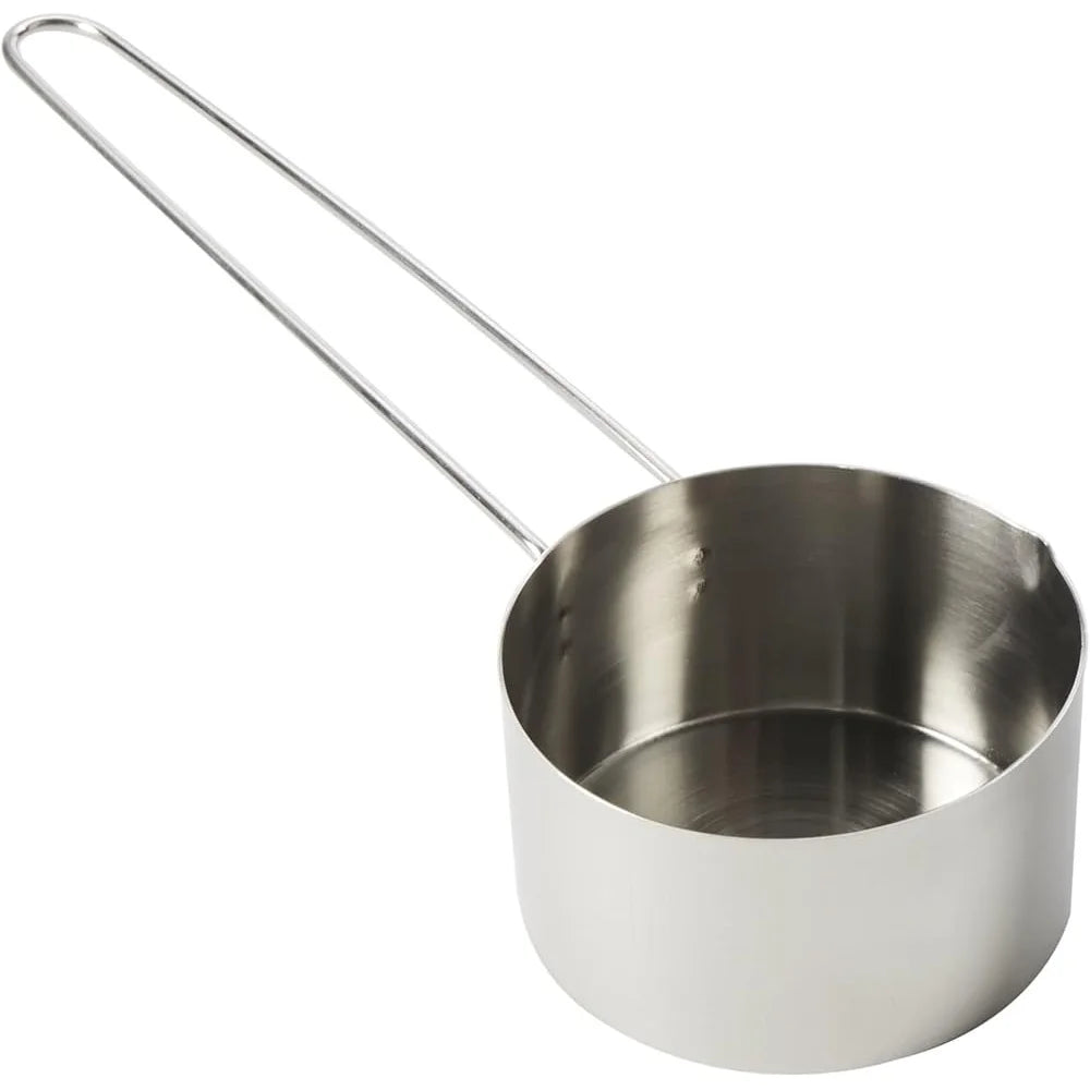 Durable Stainless Steel Measuring Cup 1 Cup Capacity with Long Handle Easy Grabbing Liquid Pouring and Efficient Spillage