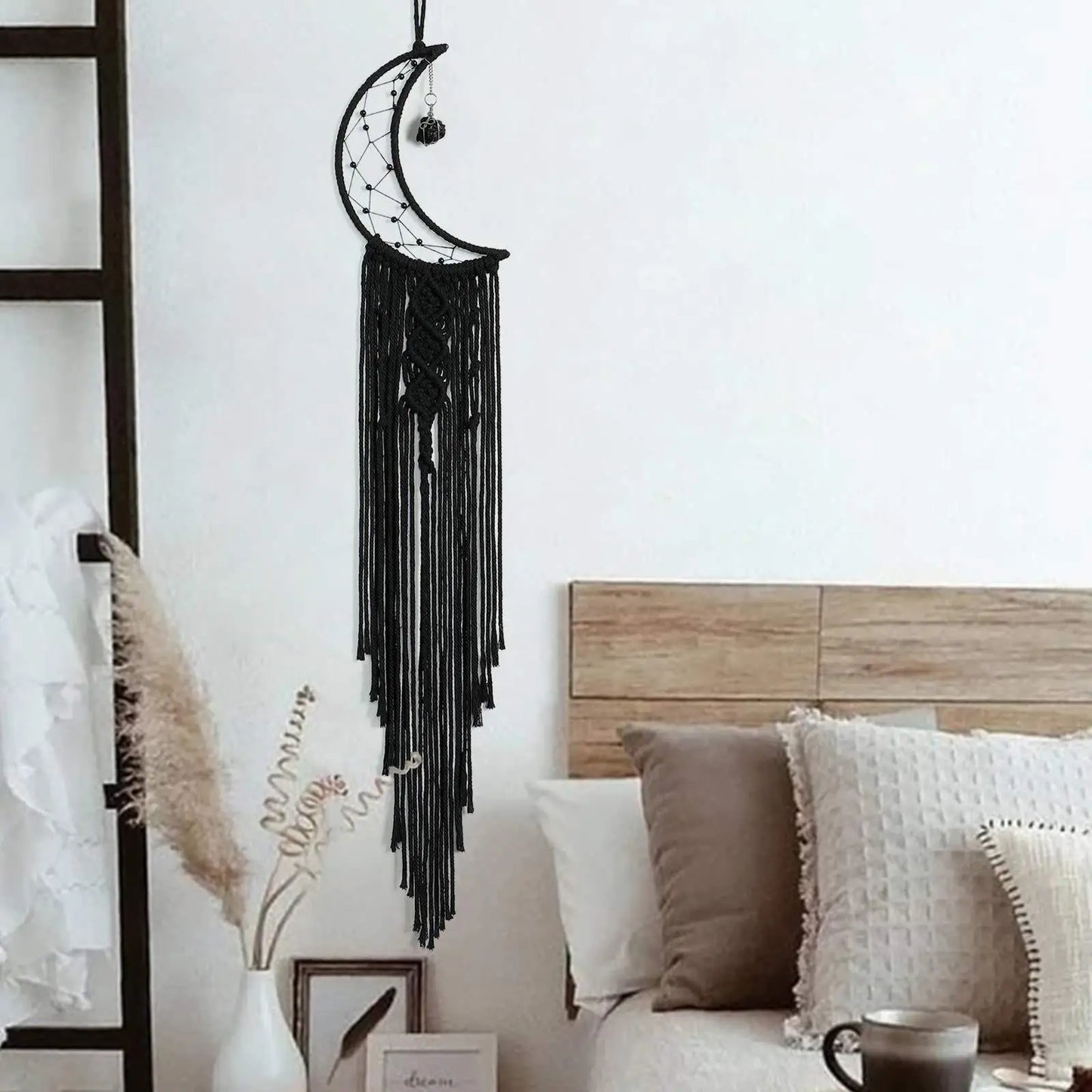 Nordic Bamboo Ring Cotton Thread Woven Tapestry Bohemian Wall Hanging Pendant Bedroom Living Room Decor