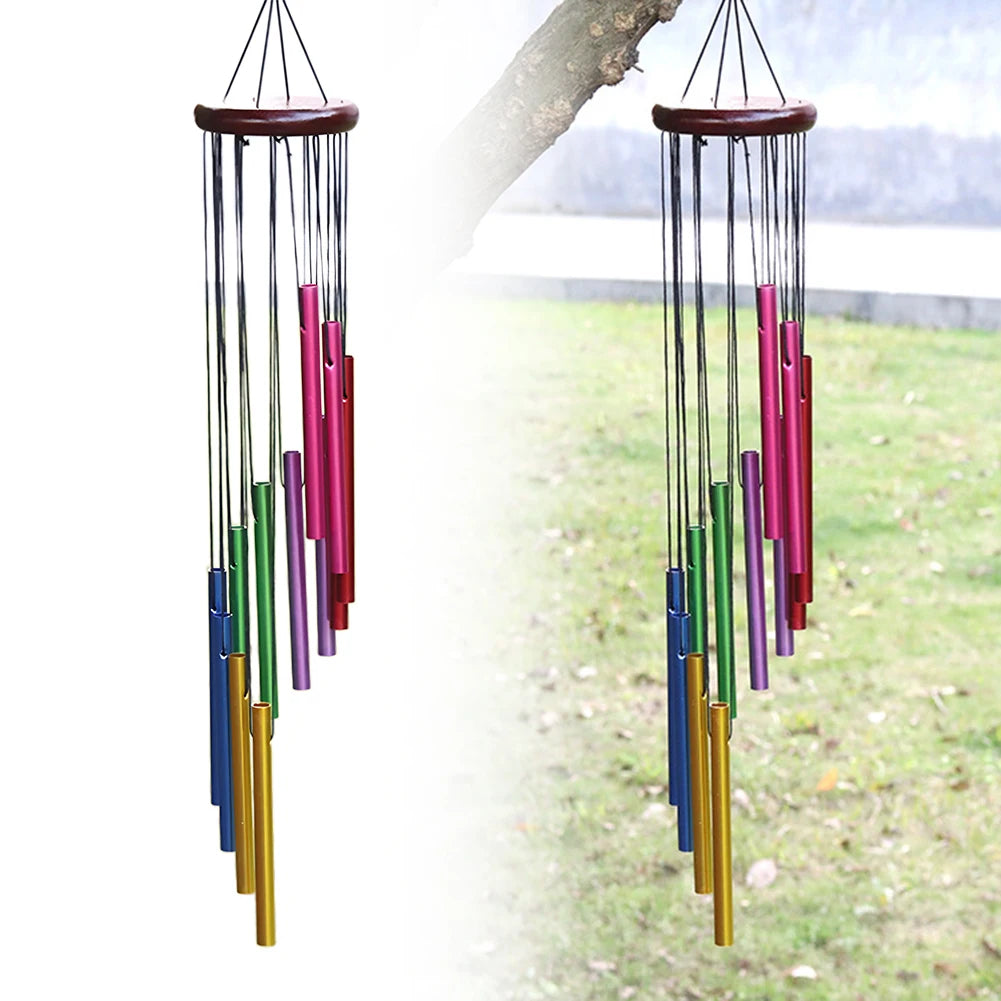 Wind Chimes for Garden 12 Metal Tubes with Hook Pleasant Melody Windchimes Metal Pipe Wind Chimes Bells Indoor and Outdoor Decor