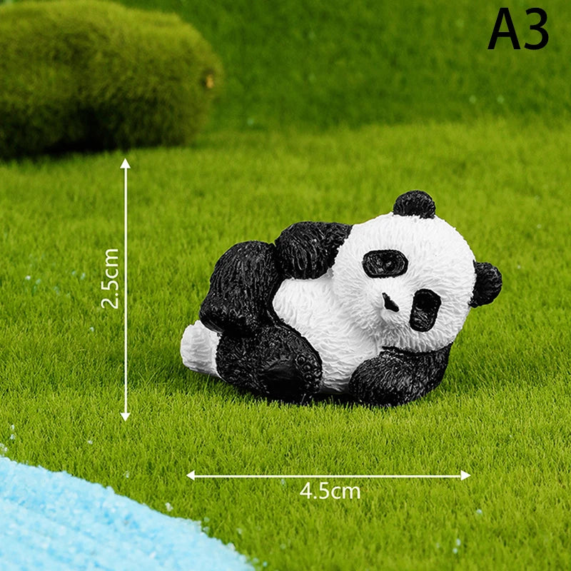 Mini Cute Panda Animals Figurine Animal Model Moss Micro Landscape Home Decor Miniature Fairy Garden Decoration Accessories