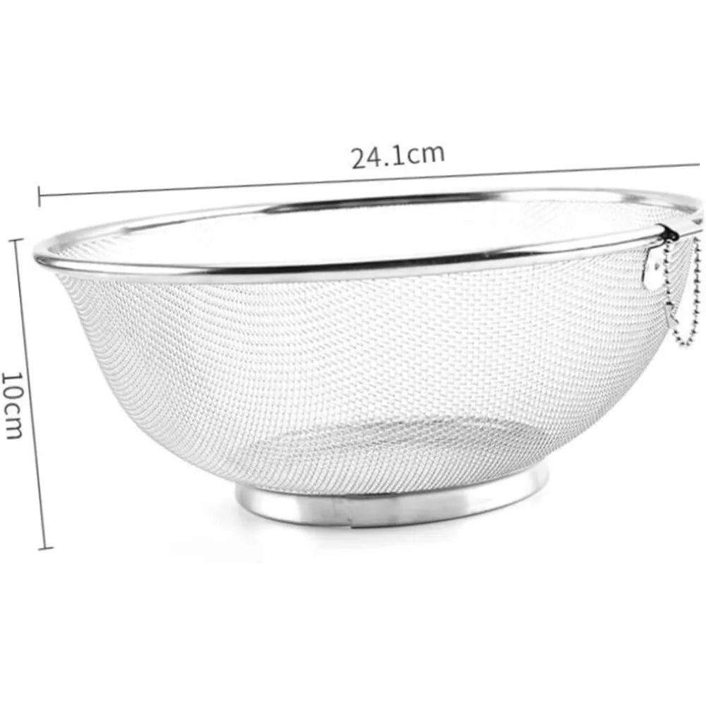 Fruit Wash Strainer Stainless Steel Drain Basket Vegetable Washing Basket Kitchen Tool