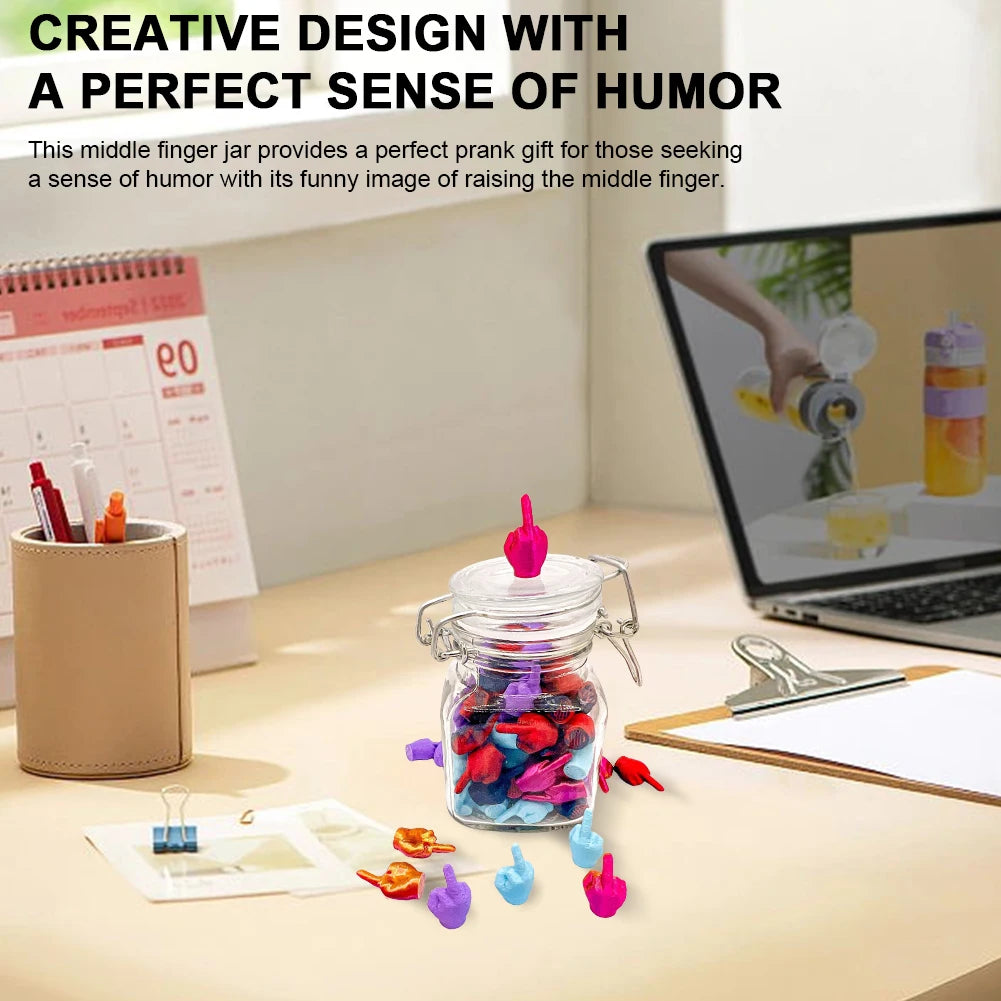 Jar Of Middle Fingers Mini 3D Printed Middle Fingers Funny Middle Finger Jar Unique Home Decor and Novelty Gift