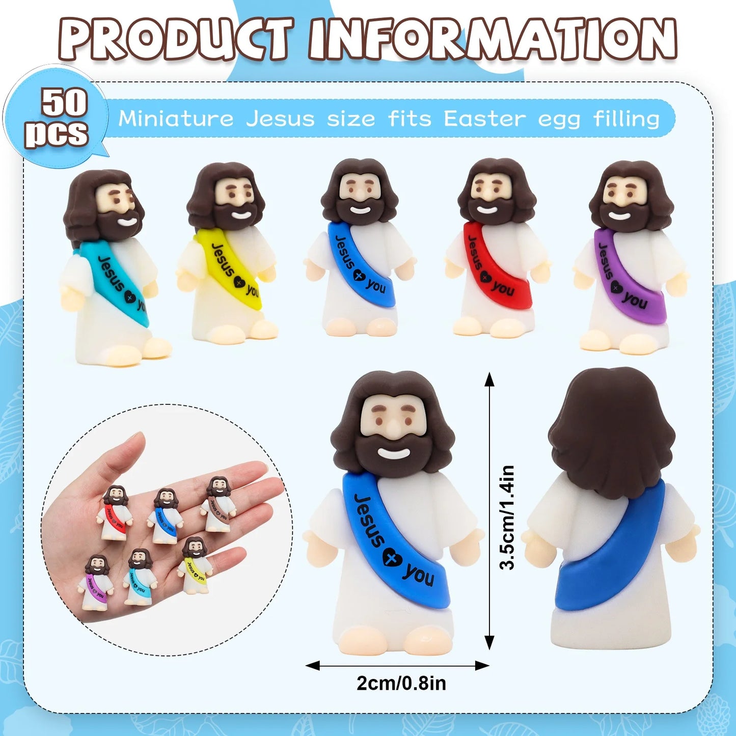 50pcs mini Jesus ornaments Jesus statues desktop decorations party gifts decorations savior Easter Christmas gifts