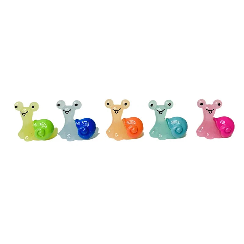 10pcs Luminous Snail Mini Figurine Micro Landscape Home Decoration Accessories Toy