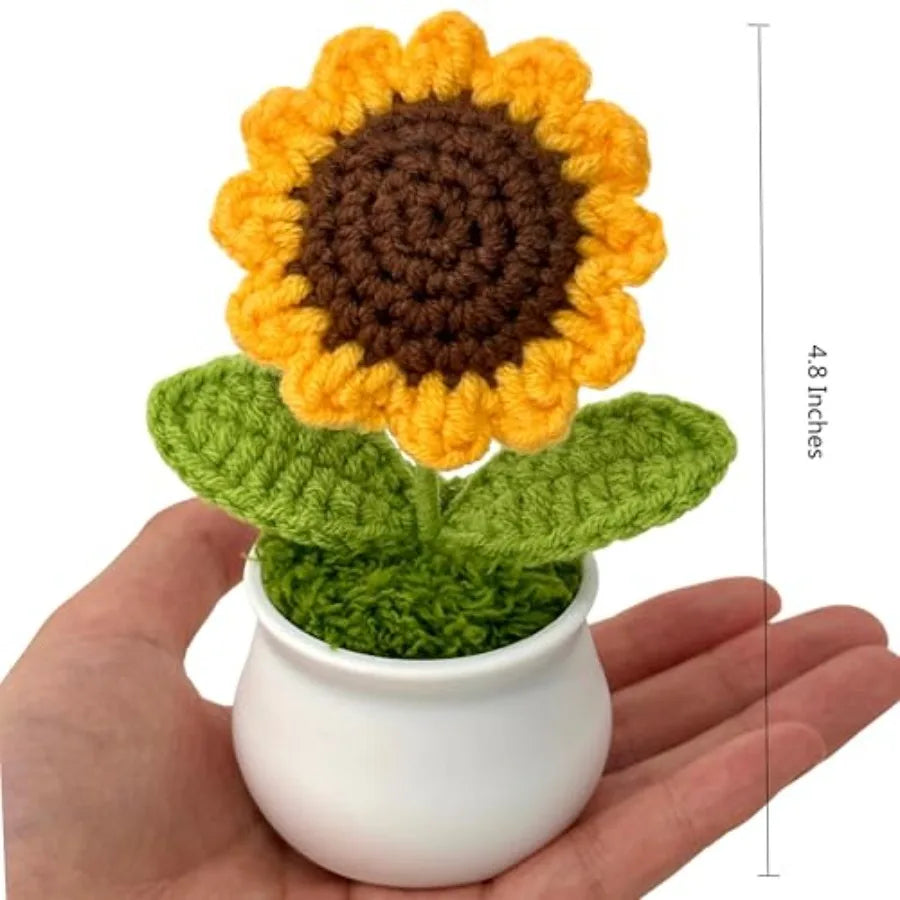 Cute Desk Decor Accessories Office Car Decor Gifts for n Crochet Sunflowers Motivatiol Birthday Christmas 4.8 Ihes