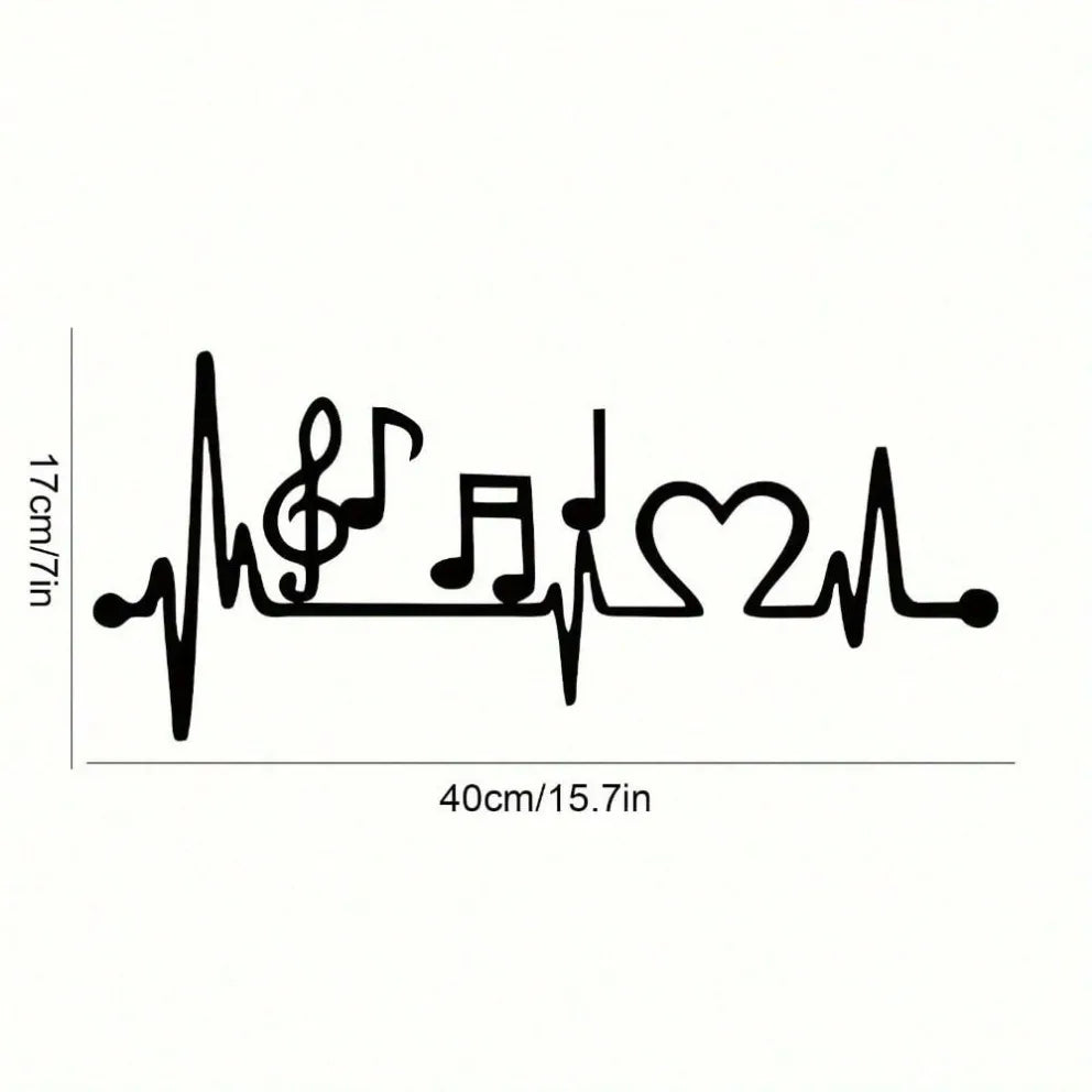 Music & Love Metal Wall Art - Couple-Themed Decor for Indoor/Outdoor Use. Ideal Anniversary Gift for room, or Dining Room.