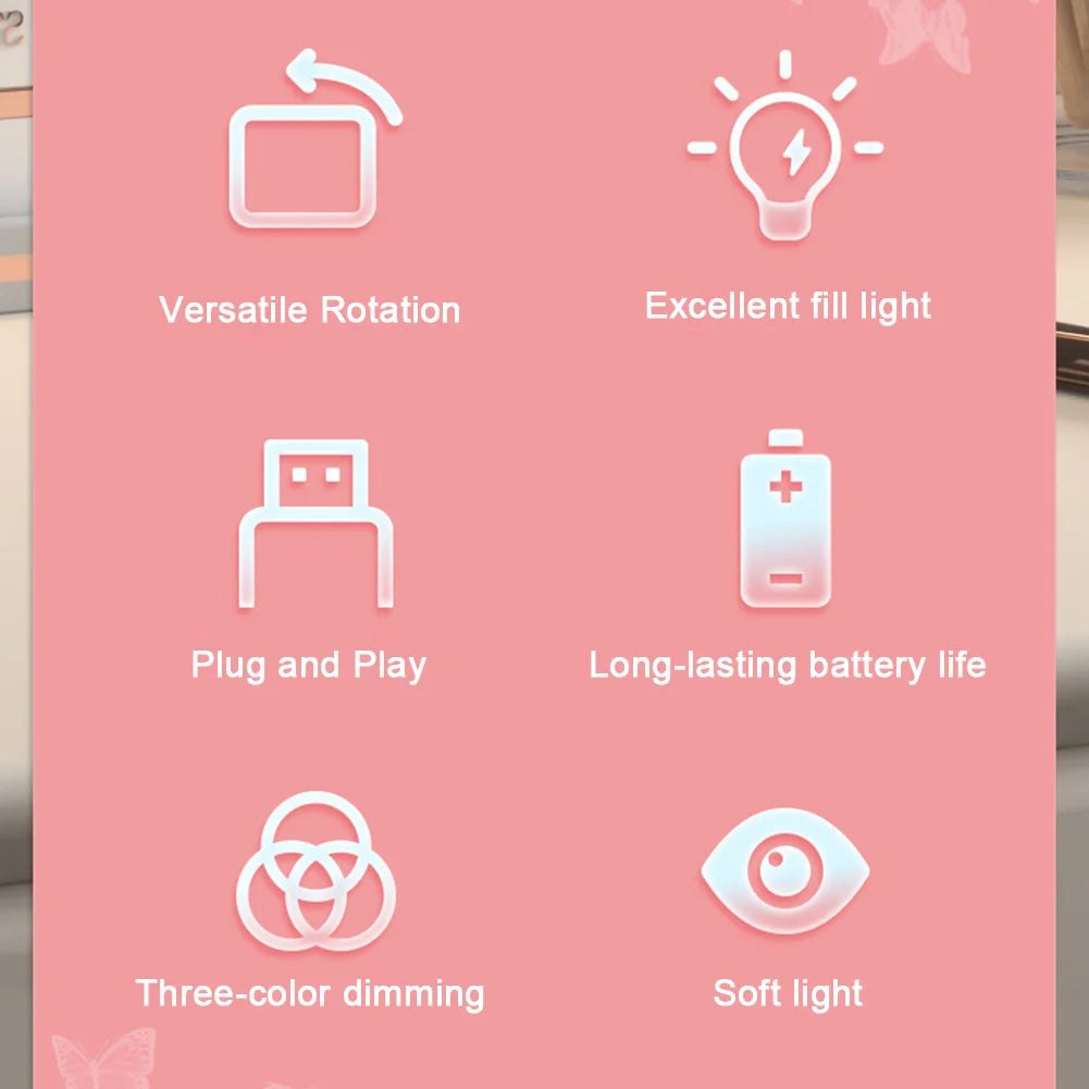 Wireless Magnetic Cabinet Lights Battery Operated LED Eye Protection Light Adjustable Color Brightness & Angle for Home Bathroom