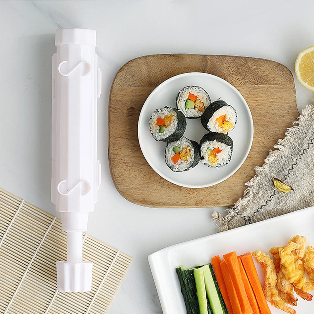 Diy Sushi Making Kit Machine Food Grade Plastic Kitchen Sushi Tool Cylindrical for Easy Sushi Cooking Rolls Beginner Sushi Kit