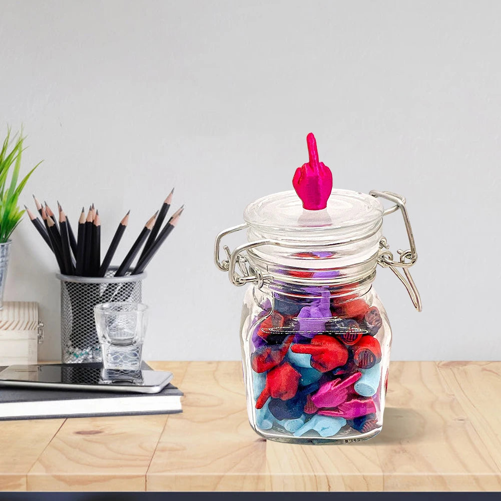 Jar Of Middle Fingers Mini 3D Printed Middle Fingers Funny Middle Finger Jar Unique Home Decor and Novelty Gift