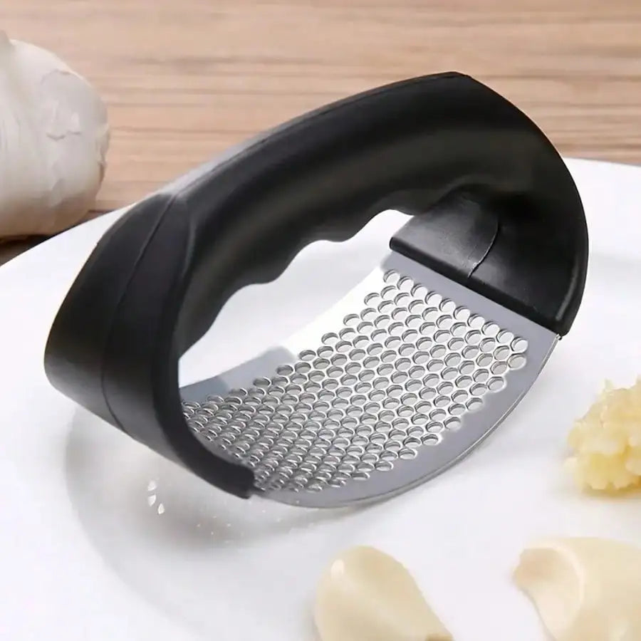 Stainless Steel Garlic Press Tool – Manual Garlic Crusher & Squeezer, Heavy Duty Kitchen Gadget for Easy Garlic Mincing
