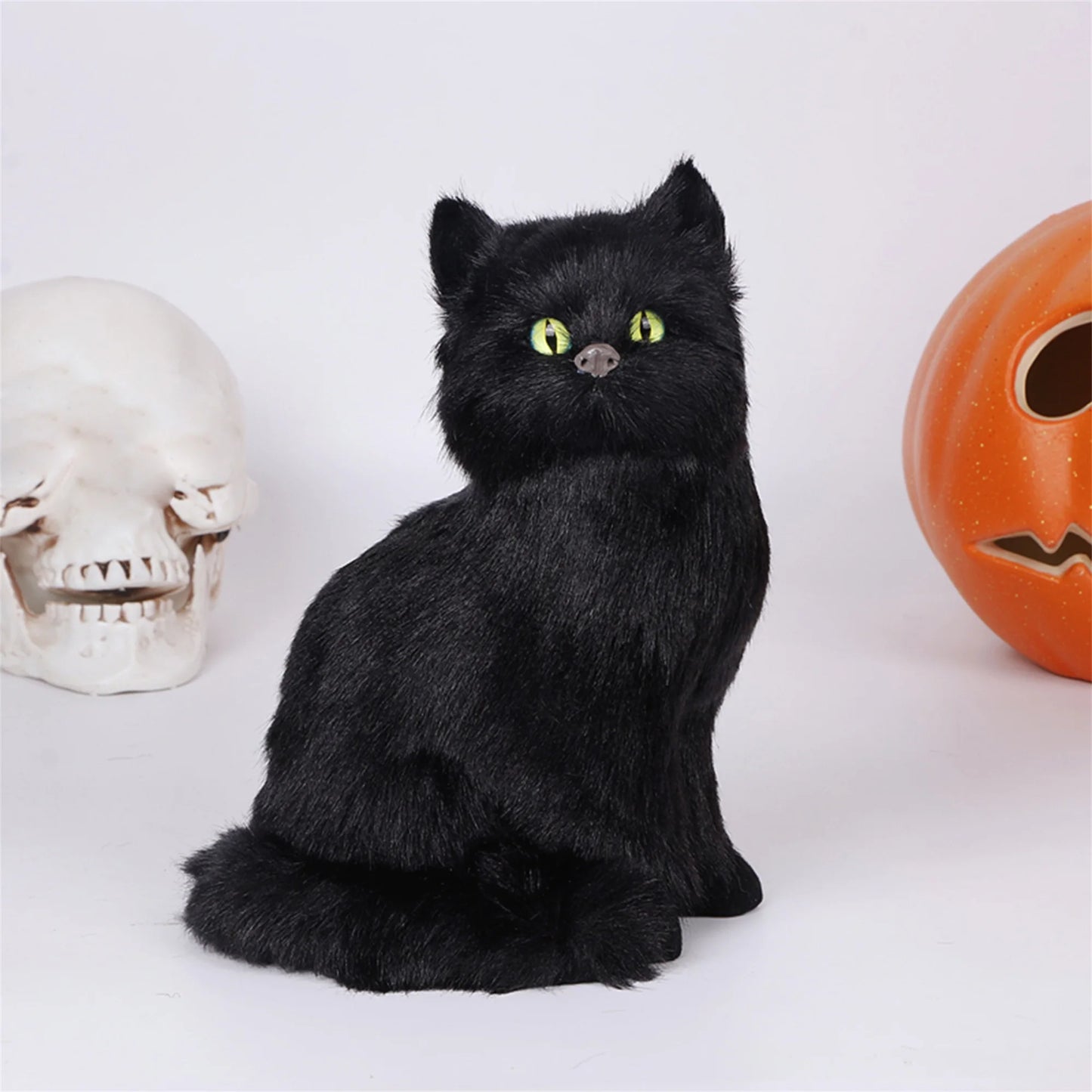 Halloween Black Cat Figurines Set of 3 Spooky Decorations for Home Office Party Miniature Cat Ornaments for Table Display