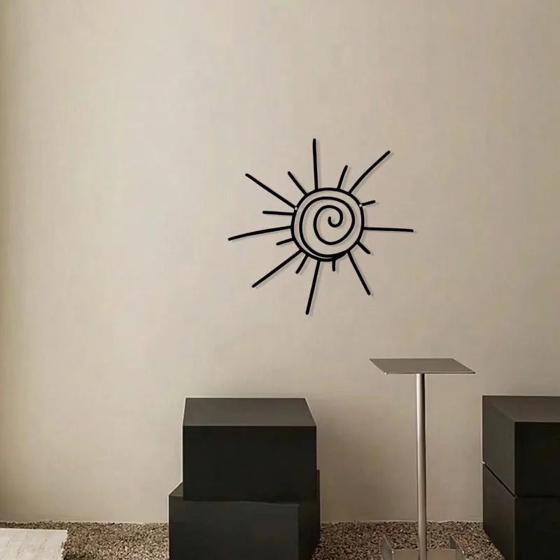 Handmade Bohemian Sun Burst Metal Wall Art - Exquisite Transverse Sunburst Hanging, Beach-Inspired Indoor/Outdoor Decor