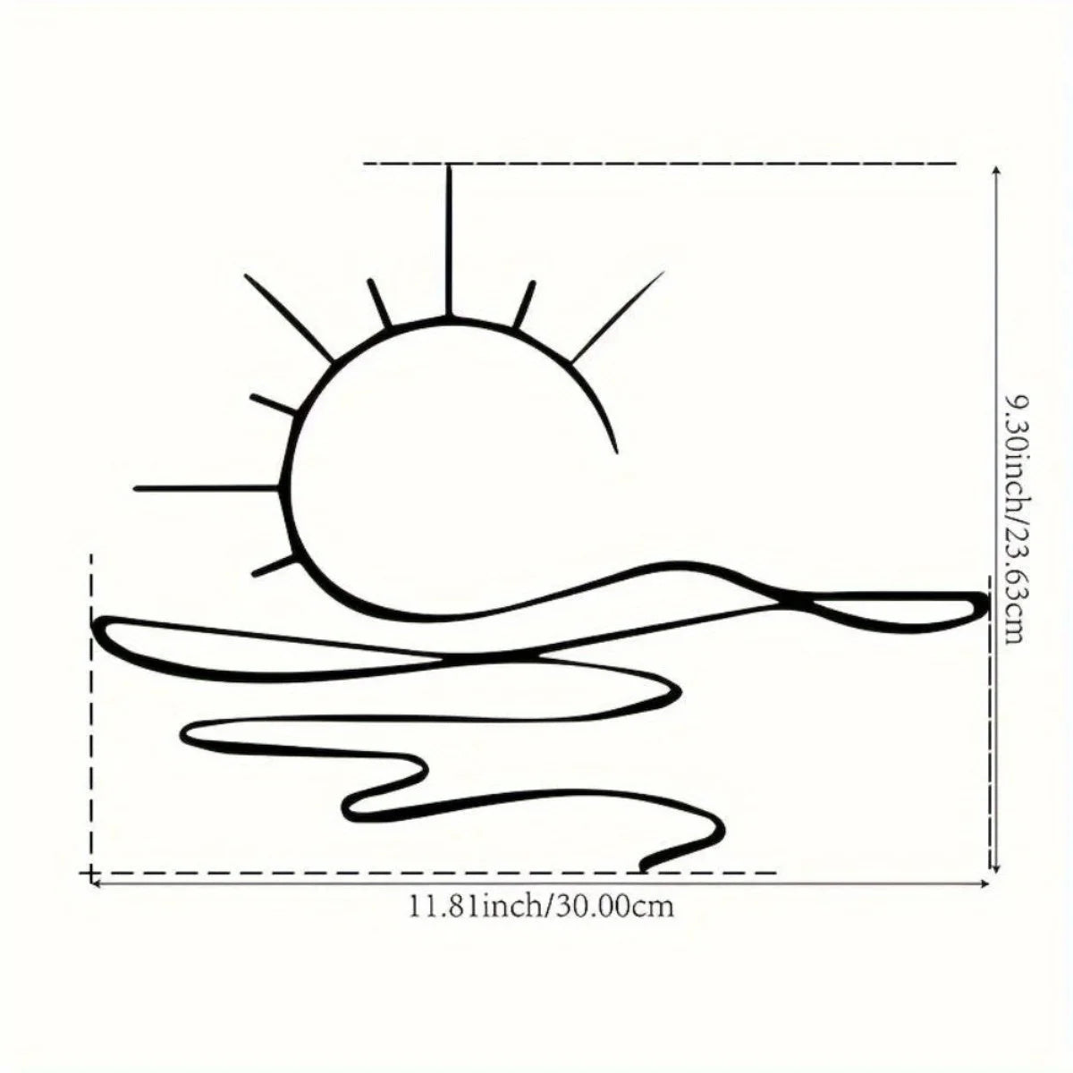 Modern Sunrise Iron Wall Art - Minimalist Metal Decor for Home & Office