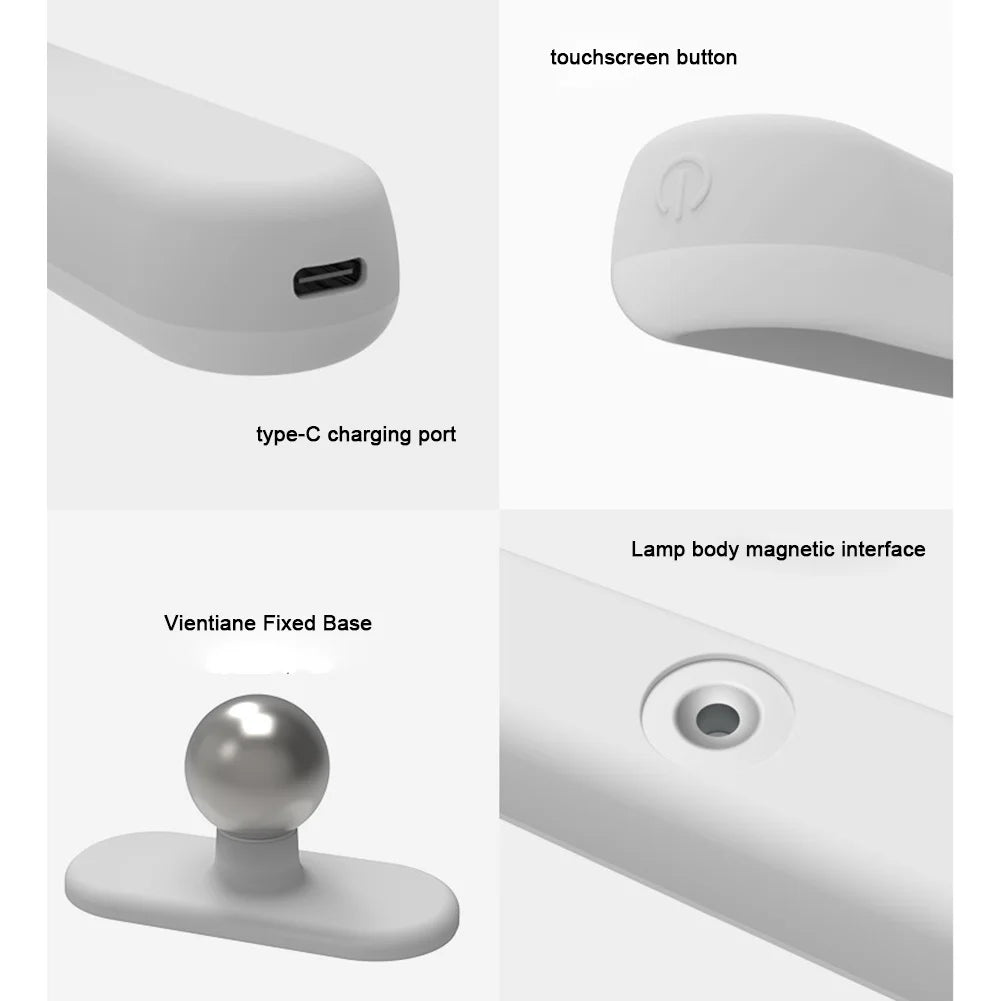 Wireless Magnetic Cabinet Lights Battery Operated LED Eye Protection Light Adjustable Color Brightness & Angle for Home Bathroom
