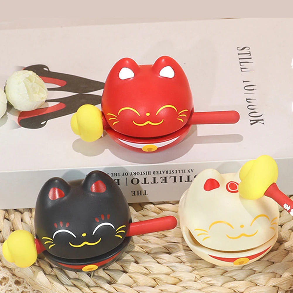 Decompression Wooden Fish Lucky Cat Wooden Fish Soundmaking Percussion Instrument Fortunate Wooden Fish Cat Figurines Decor