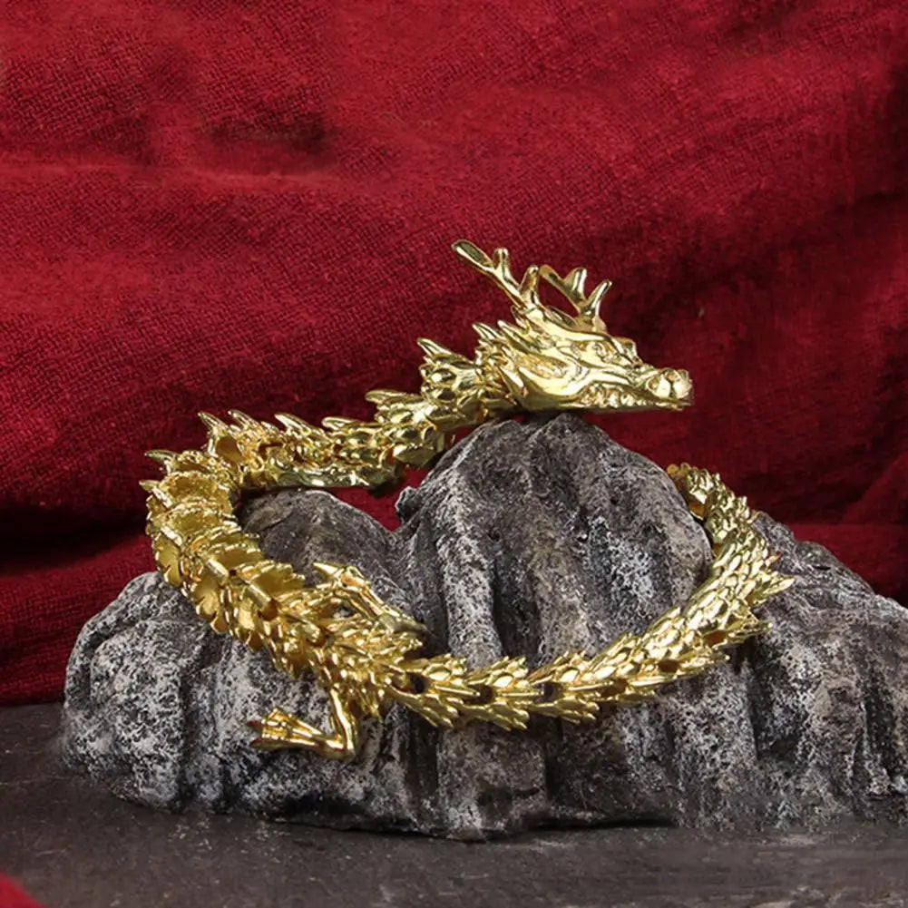 3D Printed Articulated Dragon Chinese Dragon Flexible Realistic Made Ornament Toy Model Home Office Decoration Decor