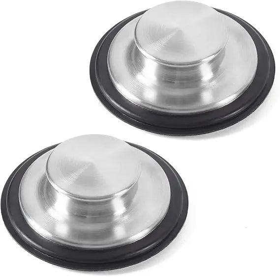 2 PCS Stainless Steel Kitchen Sink Stopper, Large Wide Rim 3.38" Diameter - Garbage Disposal Plug