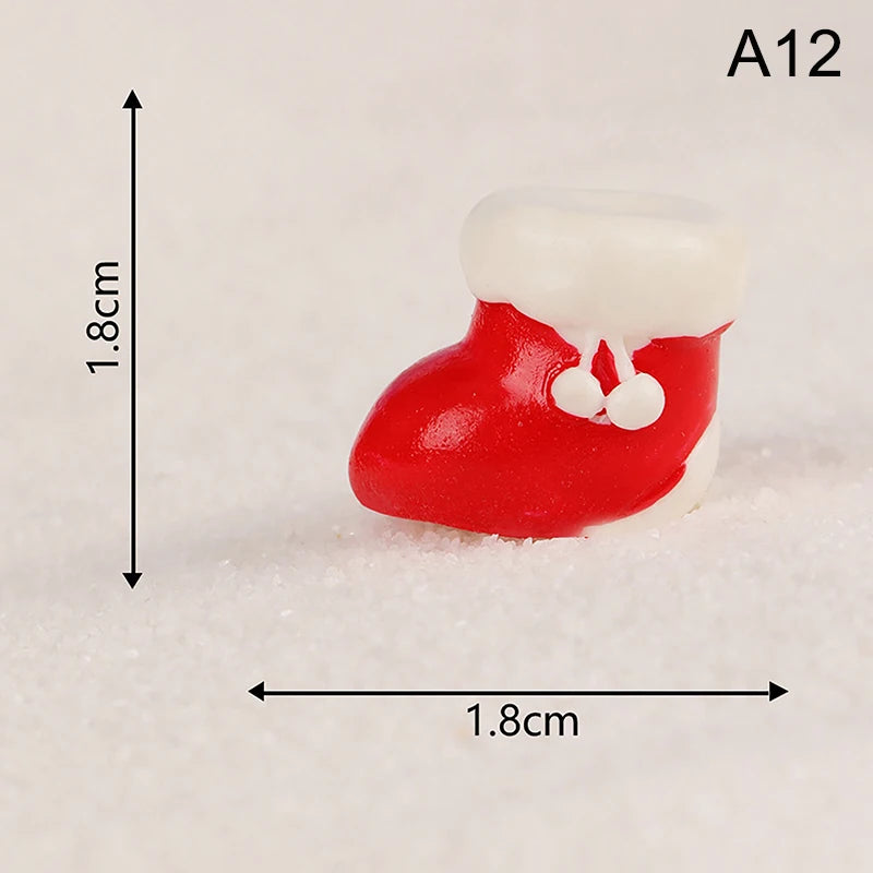 1Pc Mini Christmas Decoration Elk Christmas Figurines Fairy Garden Decor Snow Landscape Model Ornaments Resin Miniatures