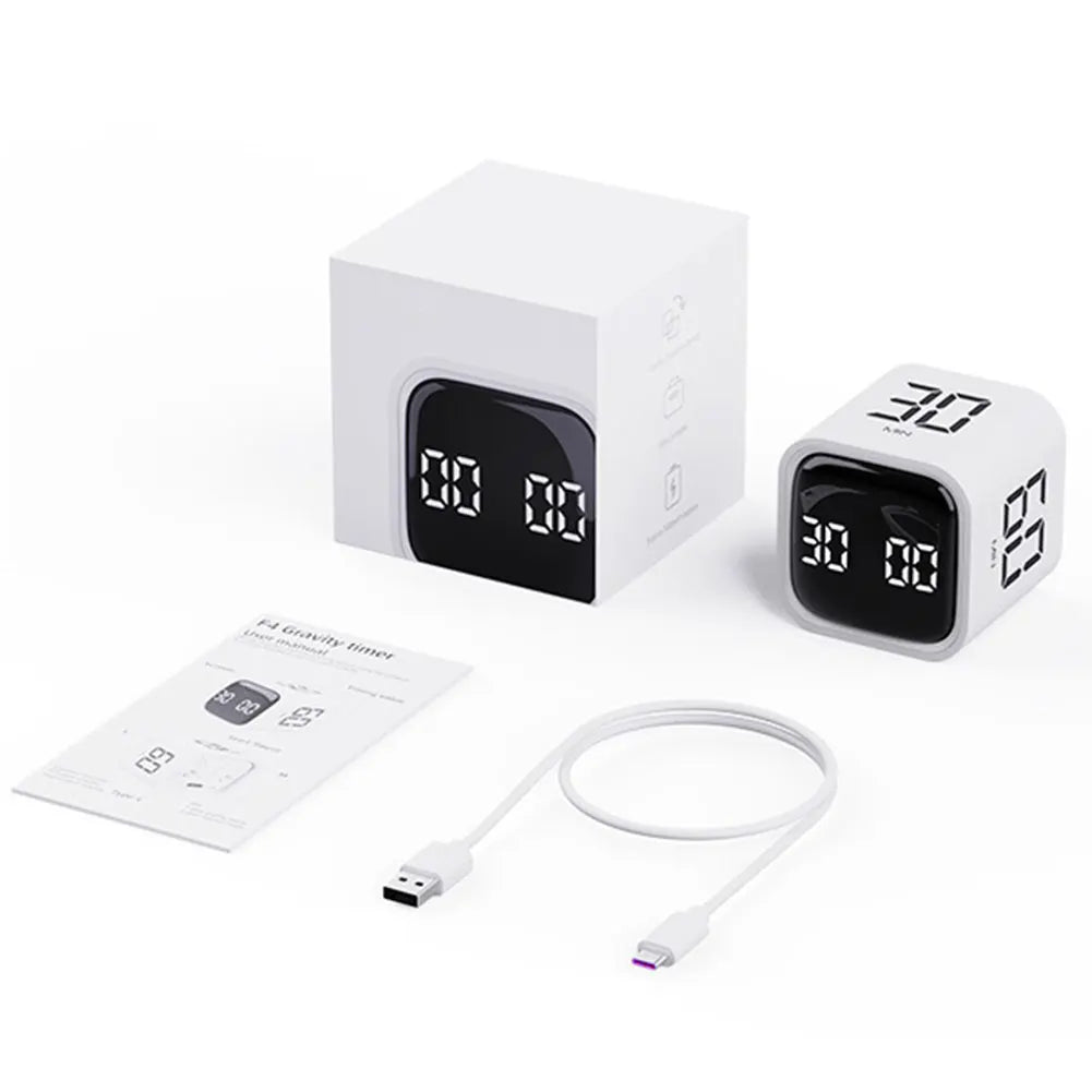 Productivity Cube Timer 5/10/30/60 Minutes and Countdown Mini Digital Timer Countdown Timer for Tasks Work Study Kitchen