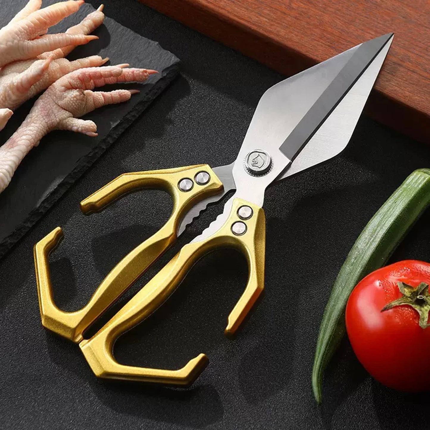 Kitchen Shears Stainless Steel Kitchen Scissors Poultry Scissors for Chicken/Poultry/Fish/Meat/Vegetables/Herbs/BBQ