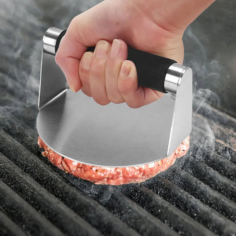 Stainless Steel Smash Burger Press Hamburger Patties Meat Masher Circular Meat Press Mold for Deli Meats Kitchen Accessories