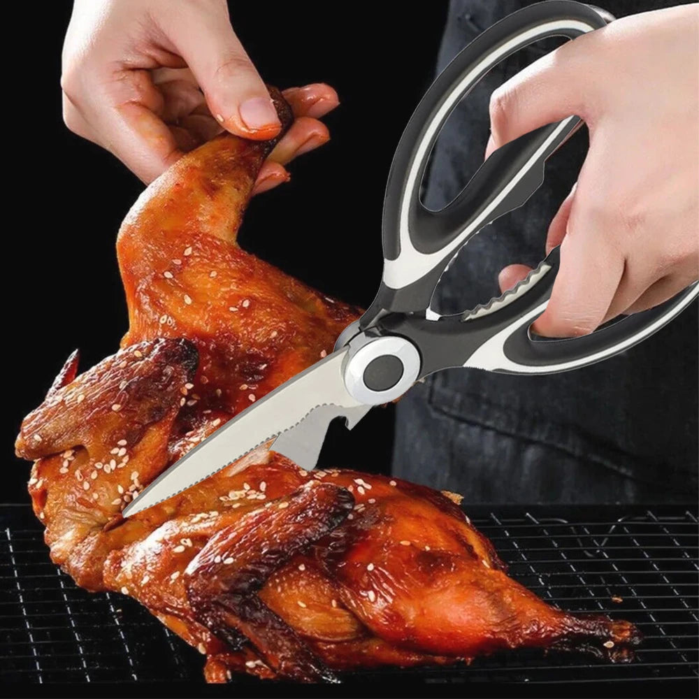 MDHAND Stainless Steel Kitchen Scissors Multi-Purpose Shears Meat Roast Cutting Household Cooking Chicken Wing Fish Kitchen Tool
