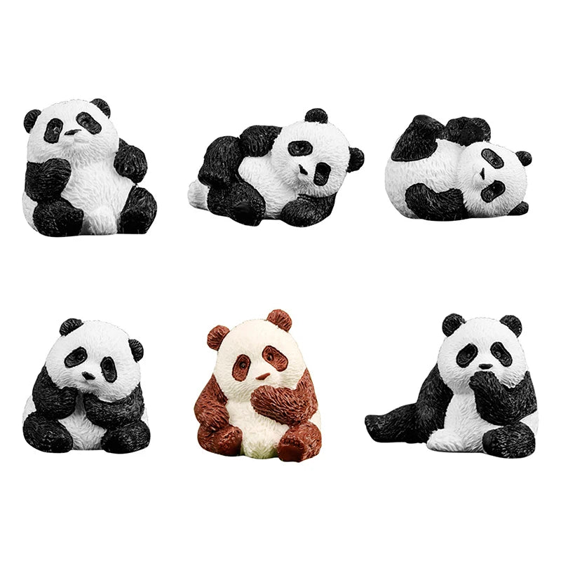 Mini Cute Panda Animals Figurine Animal Model Moss Micro Landscape Home Decor Miniature Fairy Garden Decoration Accessories