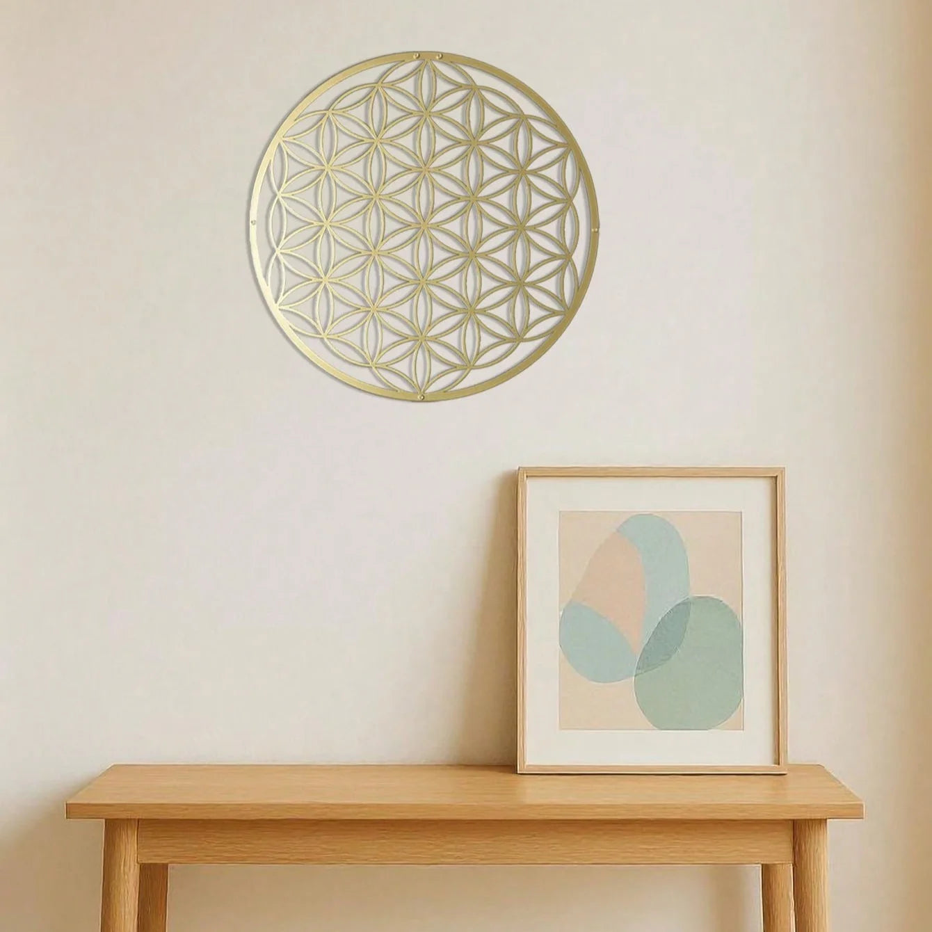 Flower of Life Metal Wall Sculpture - Elegant Lotus Decor Above-Couch Art for Living Room & Bathroom Perfect Housewarming Gift