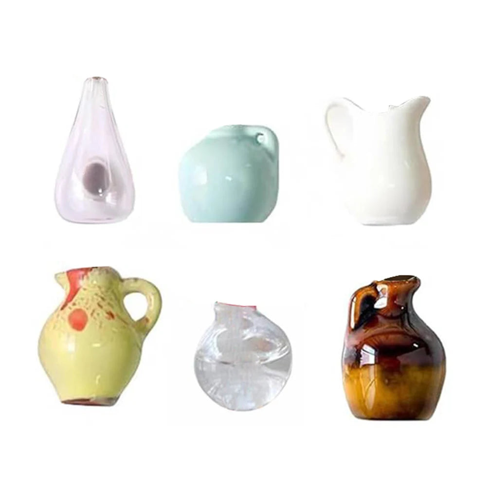 8/6/5Pcs Cute Refrigerator Magnets Ceramic Vase 3D Fridge Stickers Kitchen Office Refrigerator Decoration Kitchen Decoration