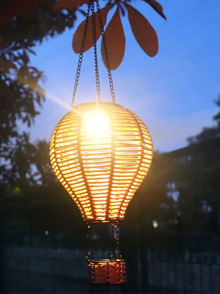 Solar Hot Air Balloon Lantern Hanging Solar Lantern Outdoor Lights Waterproof Lanterns Garden Patio Yard Party Decor